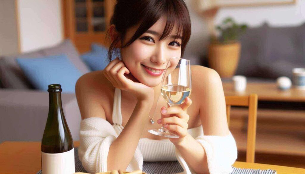 日本酒を楽しむ女性