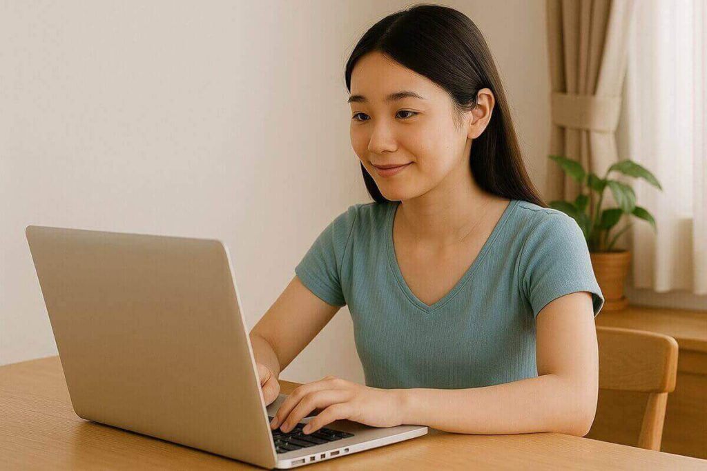 ネット注文する女性