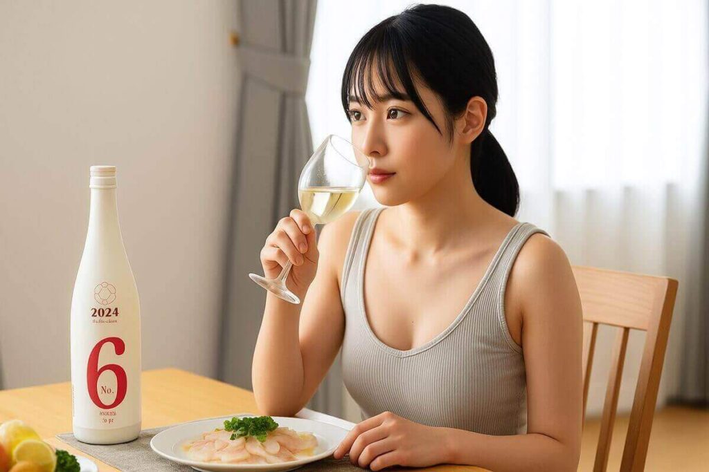 新政のナンバー6とともに食事を楽しむ女性