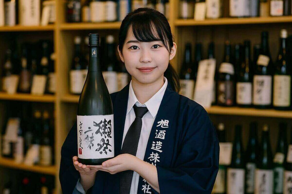 獺祭磨きその先へをすすめる女性店員