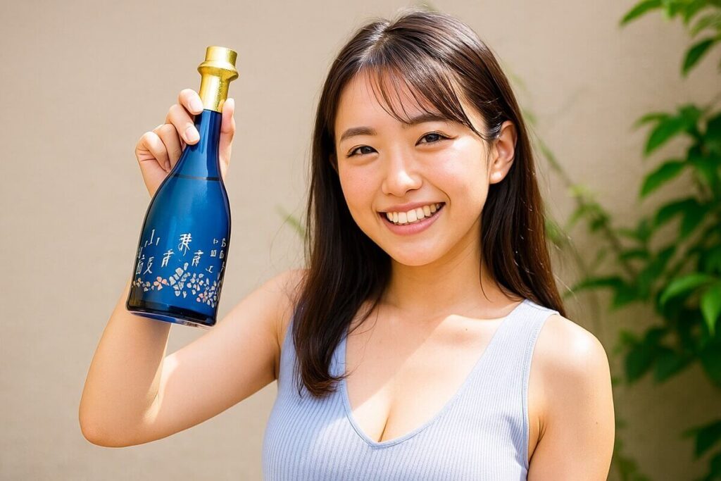 小鼓 路上有花 葵を持つ女性