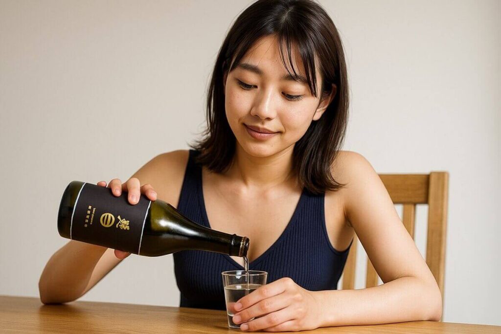 南部美人を飲む女性