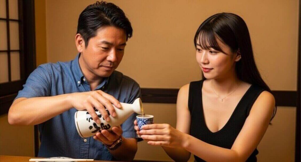 注ぎ方と受け方の作法