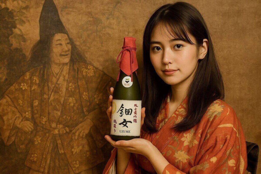 鈿女を持つ女性