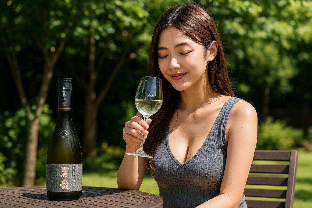 黒龍を飲む女性