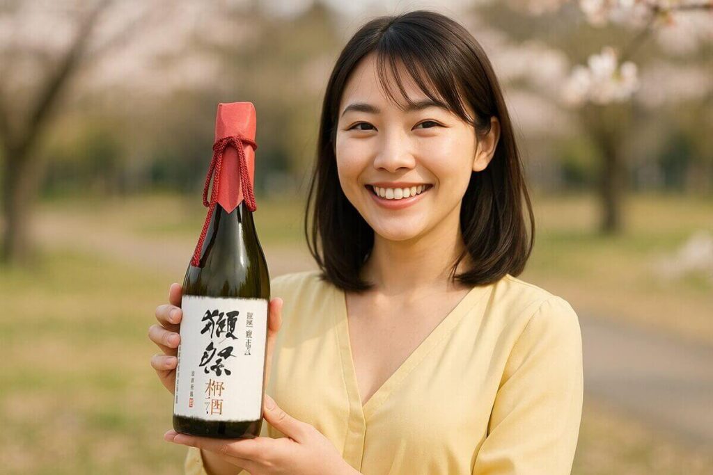 獺祭梅酒と女性