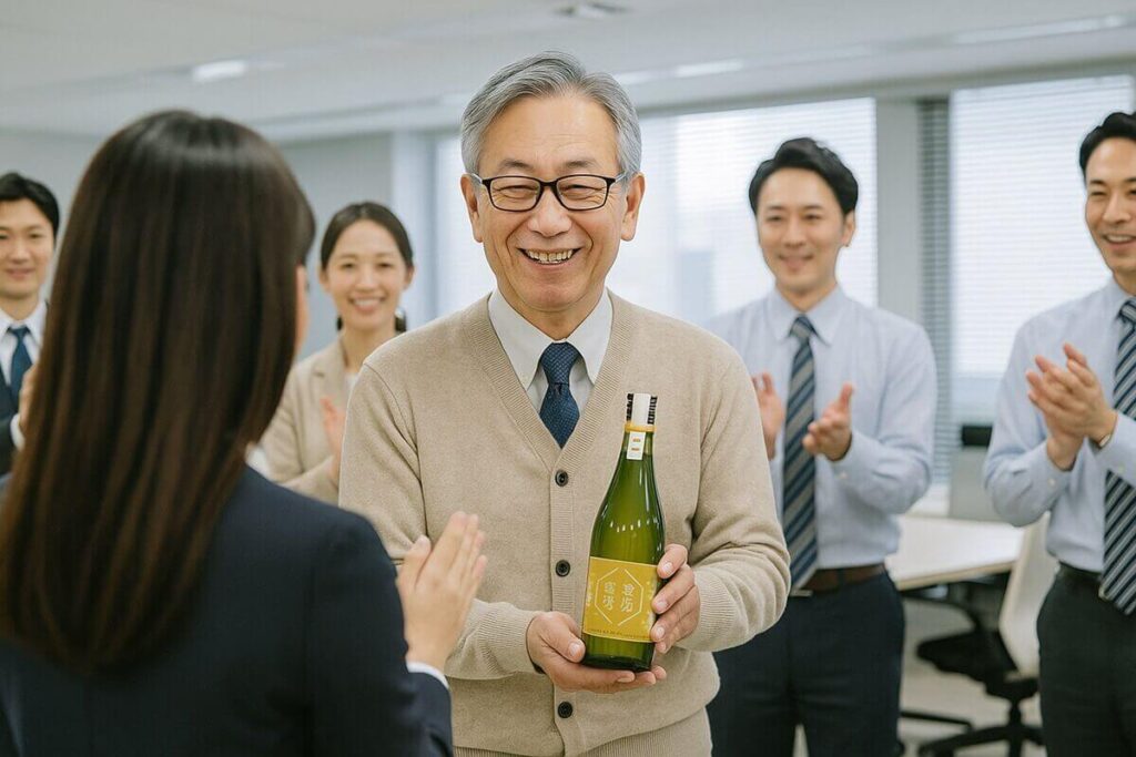 一輪一滴をプレゼントされた男性